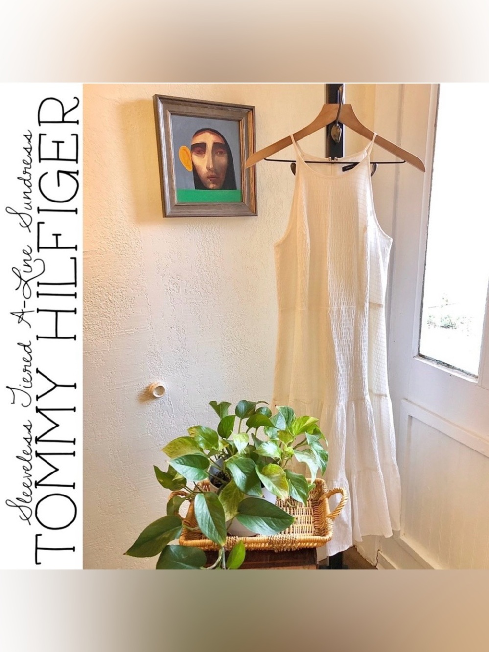 Tommy Hilfiger Tiered Ivory White Sundress